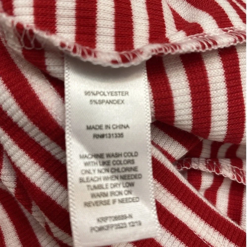 Walking On Sunshine Size XL Romper Red White Striped Ribbed Knit Tie Front NWT